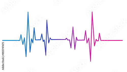 Vibrant gradient electrocardiogram line on black background heart rate pulse