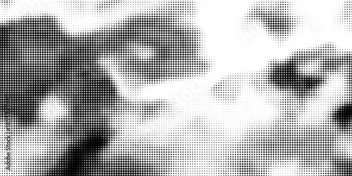 Black Comic Texture On White Background. Old Paper. Modern Dotted Futuristic Backdrop. Fade Noise Overlay. Half Tone Noise. Abstract Wall Pattern. Vector Illustration, Eps 10.