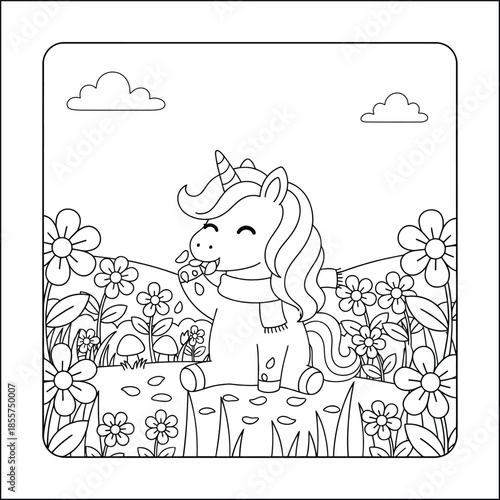 mermaid coloring page line art vector	