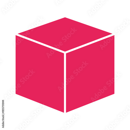 Pink Cube Vector Illustration