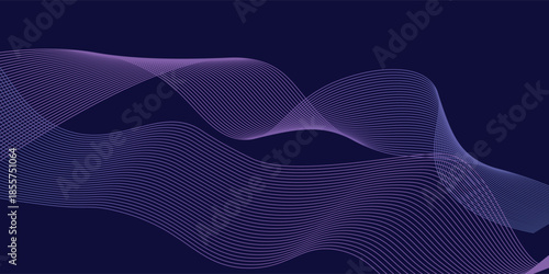 Abstract glowing wave lines on light blue background. Modern flowing wavy lines. Dynamic wave pattern. Futuristic concept. Suit for banner, poster, cover, brochure, flyer, website