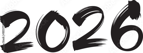 2026 ink brush number vector for invitation card and web