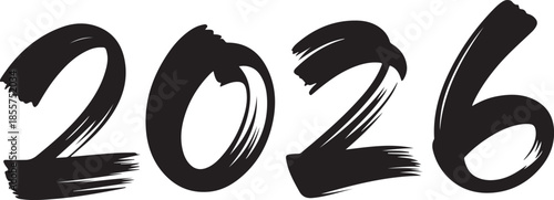 2026 bold brushstroke typography vector for banner and flyer