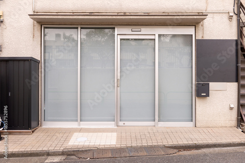 Shop Boutique Store Front with Big Window and Place for Name