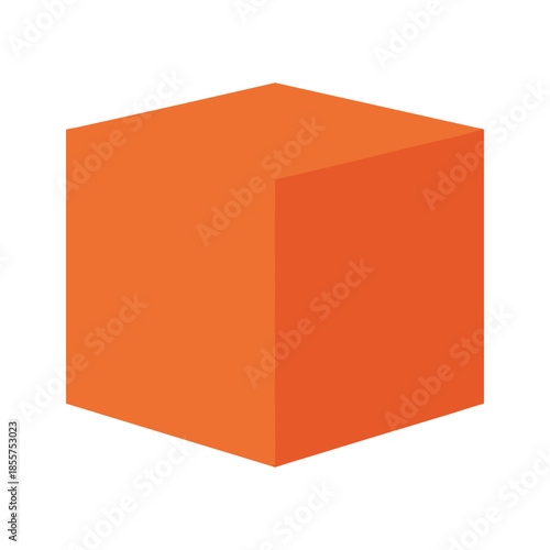 Orange 3D Cube Illustration