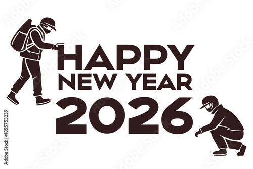 Happy New Year 2026 celebration with joyful people