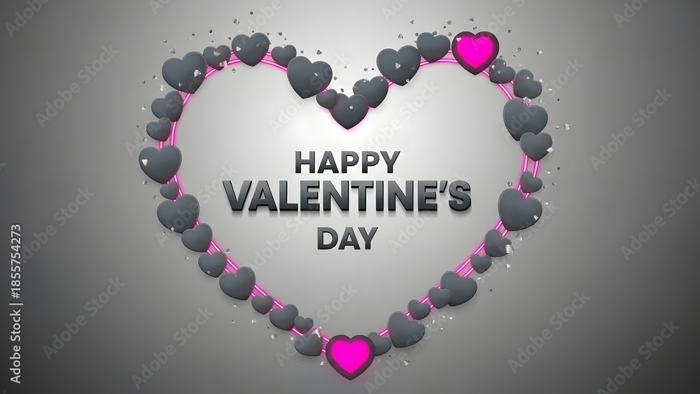 Obraz premium Valentine s day heart design with pink accents
