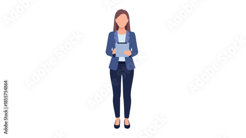 Businesswoman Using Digital Tablet in Formal Attire
