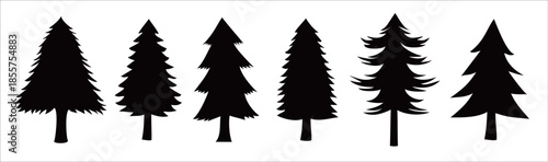 pine tree silhouette vector illustration christmas tree 