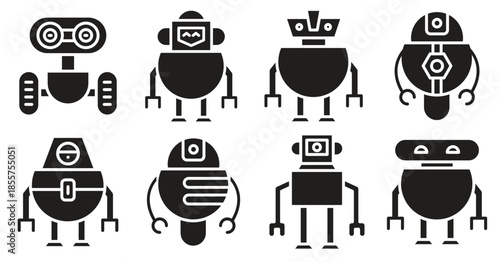  robot icons vector set