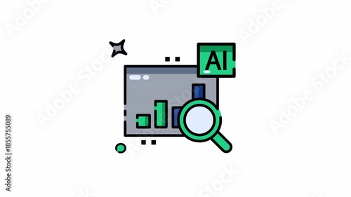 Ideal for presentations, articles, and websites, a data analysis chart with ai and a magnifying glass brings visual impact.