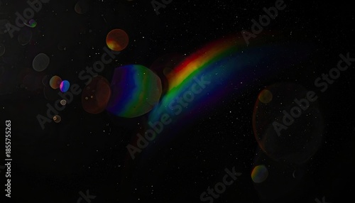 Wallpaper Mural Spectrum arc and lens flares dance against a dark, starry cosmos Torontodigital.ca