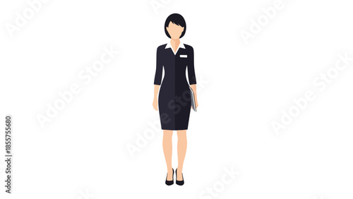 Professional Businesswoman in Formal Attire with Notepad