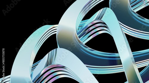 A mesmerizing display of intertwining metallic wave forms in vibrant colors Abstract Intertwined Colorful. Concept featuring abstract, metallic, wave, forms, intertwined.