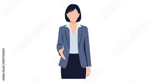 Professional Woman in Business Attire Holding Her Hand in Pocket