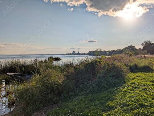 Autumn silhouette of the Russian countryside