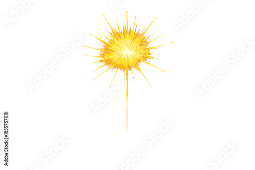 Bright Sparkler Explosion on Gray Background