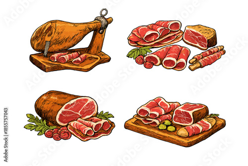 Assortment of Cured Meats and Ham