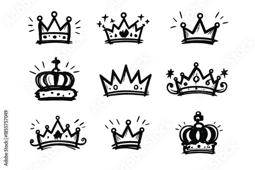 Collection of Hand-Drawn Crown Icons
