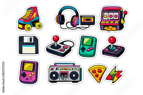 Retro Video Game Icons Sticker Pack