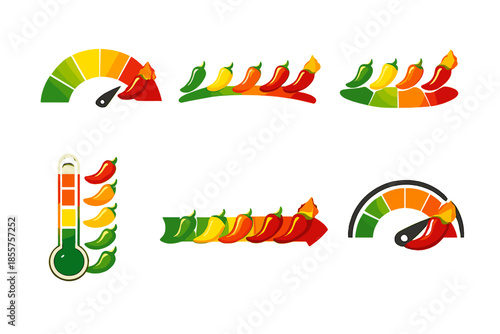 Chili Pepper Heat Level Indicators