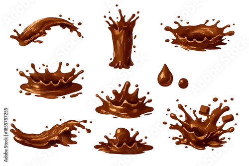Abstract Chocolate Splashes and Drips