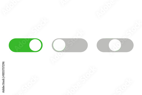 Toggle switch with one active and two inactive options on a yellow-green gradient background