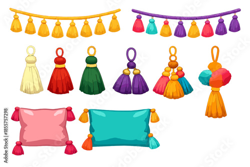 Decorative Tassels and Cushions with Tassels