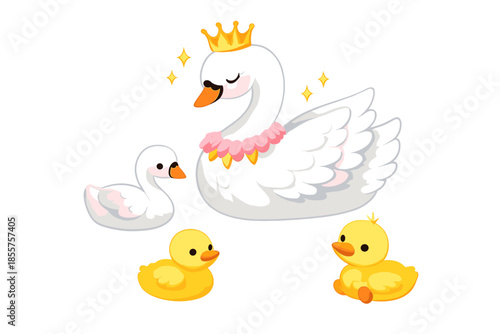 Mama Swan and her Ducklings