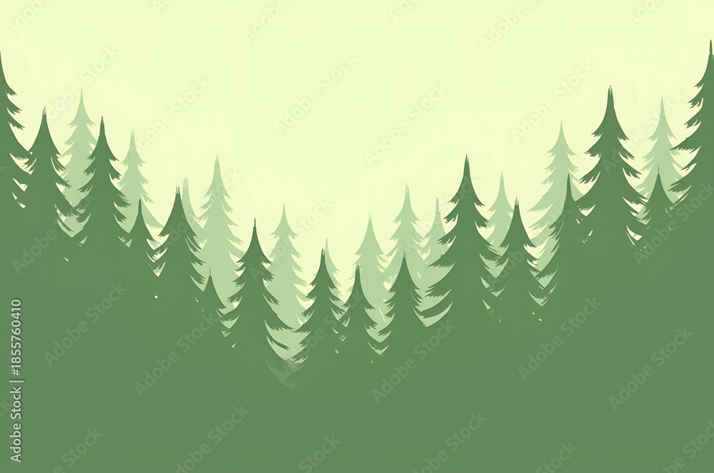 Obraz premium Forest Silhouette Against a Pale Sky
