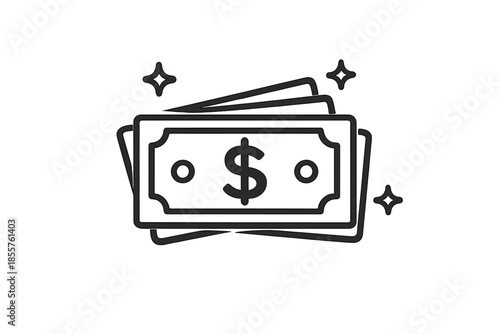 Money Icon with Sparkles