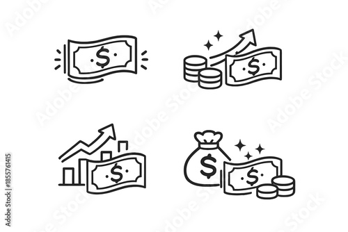 Money and Growth Icons Collection