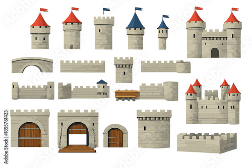 Castle Elements for Game Development or Fantasy Scenes