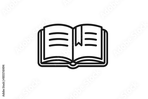 Open book with bookmark icon