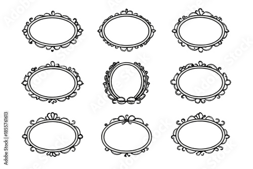 Ornate Oval Frames on a Gradient Background