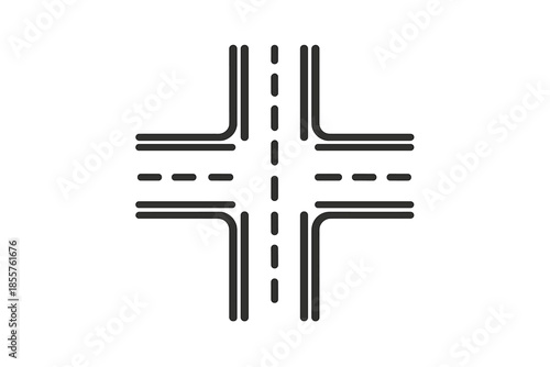 Crossroads intersection illustration