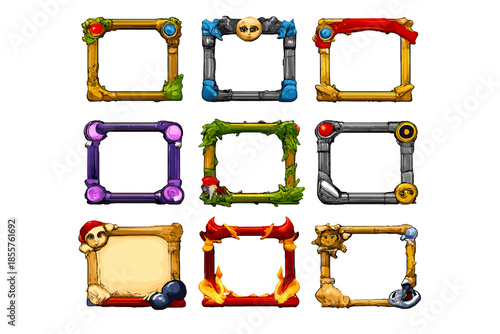 Collection of 9 Unique Game Interface Frames