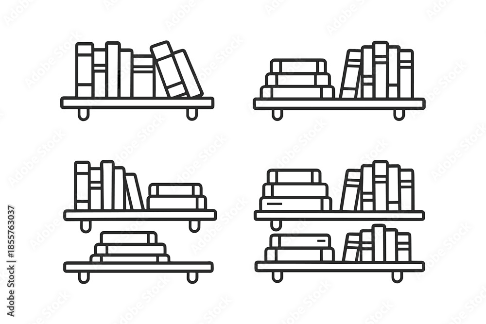 Fototapeta premium Bookshelf Icons