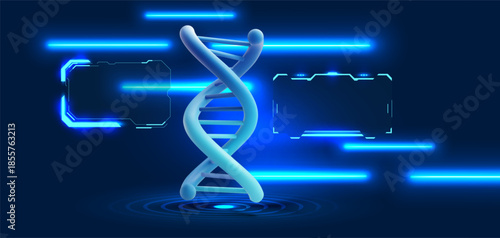 Futuristic DNA Double Helix Biotechnology Concept