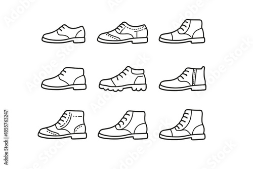 Collection of Men's Footwear Icons