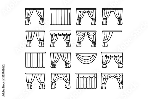 Set of Curtain Icons