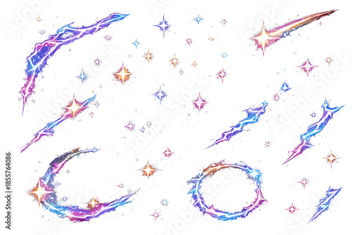 Cosmic Lightning and Stars Background