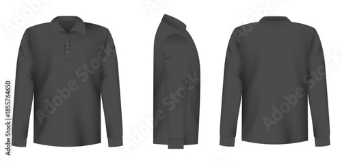 Realistic Mock Up Black Polo Shirt