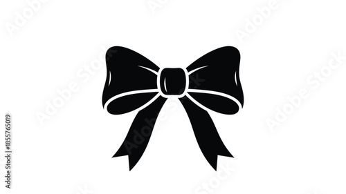 A simple black ribbon bow design a striking visual silhouette
