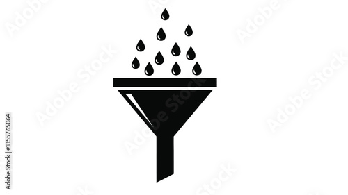 Black funnel with dripping liquid a striking graphic silhouette