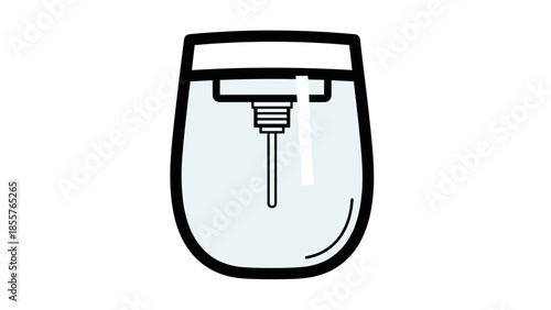 Glass of Water with Ice Cube.