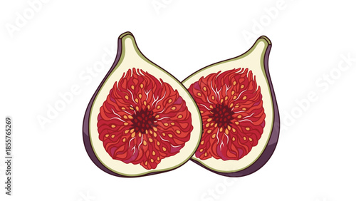 Fresh Fig Fruit Cut Open.