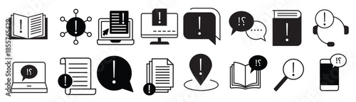 simple vector icon set of info help desk illustration sign 
