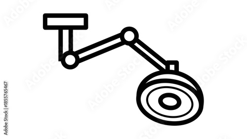 Simple Line Drawing of Mechanical Piston.
