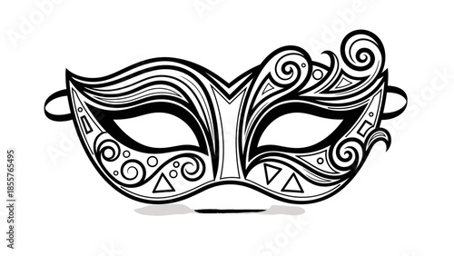 Vintage Black and White Masquerade Ball Mask.